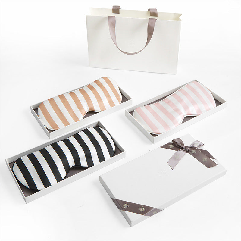 Μεταξένια Μάσκα Ύπνου Black Stripe 22mmi