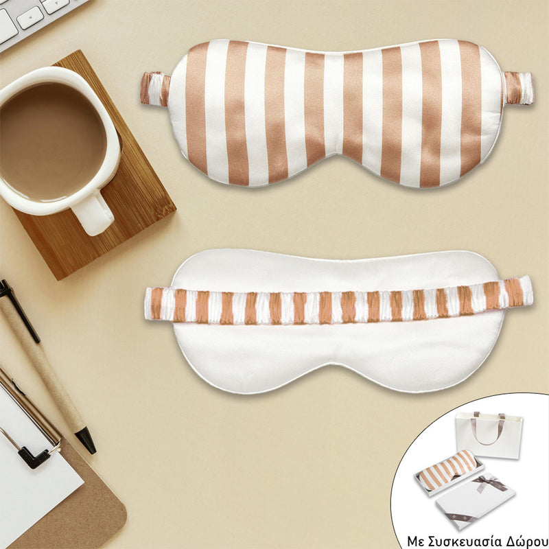 Μεταξένια Μάσκα Ύπνου Golden Stripe 22mmi