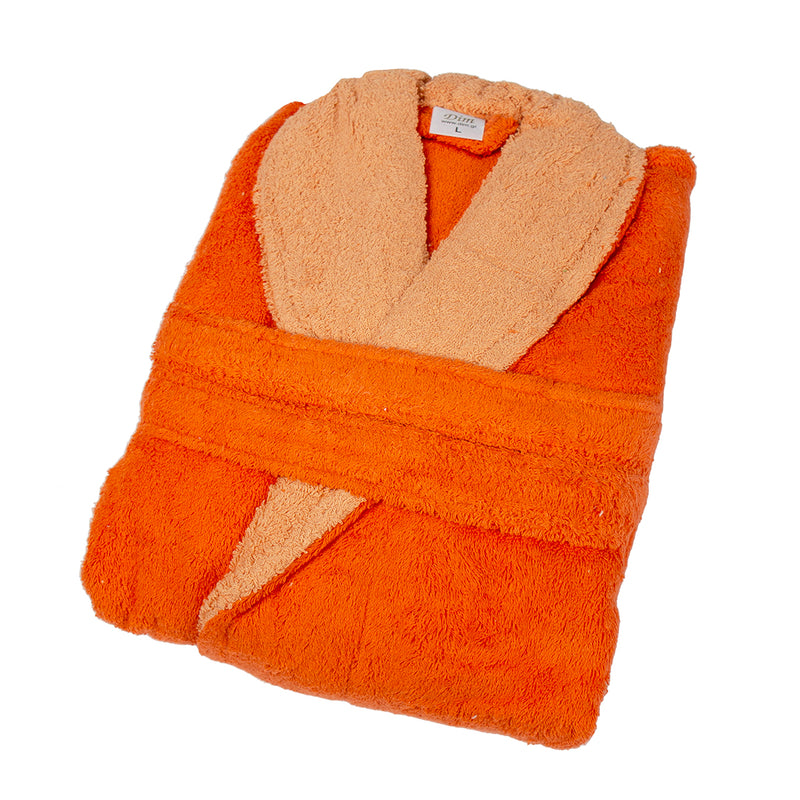 Μπουρνούζι με Γιακά Δίχρωμο 450gsm Πορτοκαλί