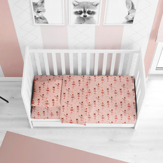 Βρεφικό Σεντόνι Φανελένιο με λάστιχο Μπαλαρίνα